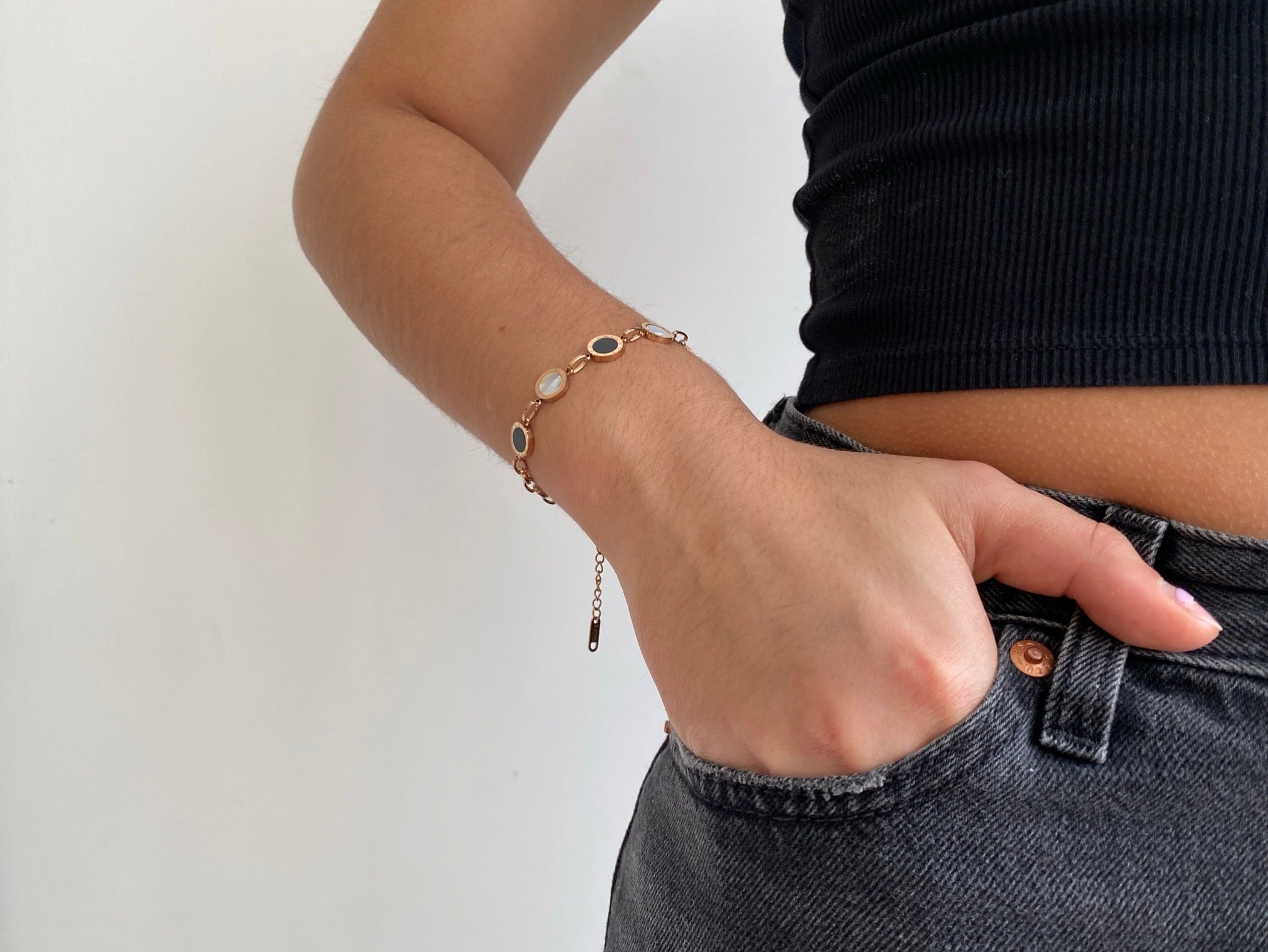 gold-tone layered charm bracelet