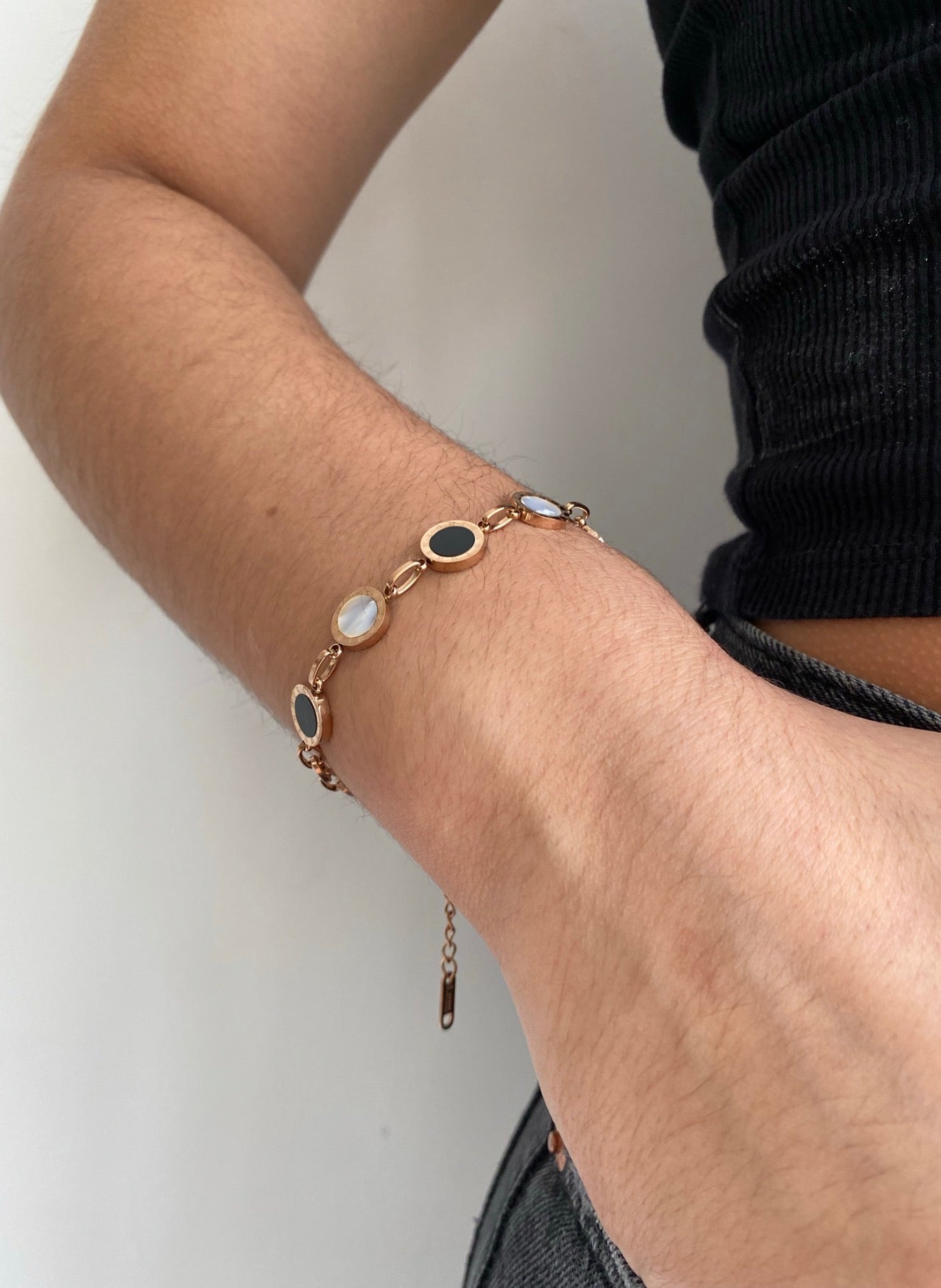 gold-tone layered charm bracelet