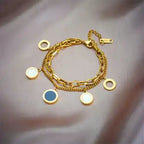 gold-tone layered charm bracelet