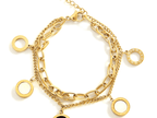 gold-tone layered charm bracelet