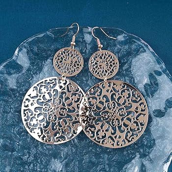 pair of dangling filigree earrings