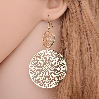 pair of dangling filigree earrings