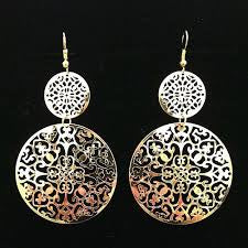 pair of dangling filigree earrings