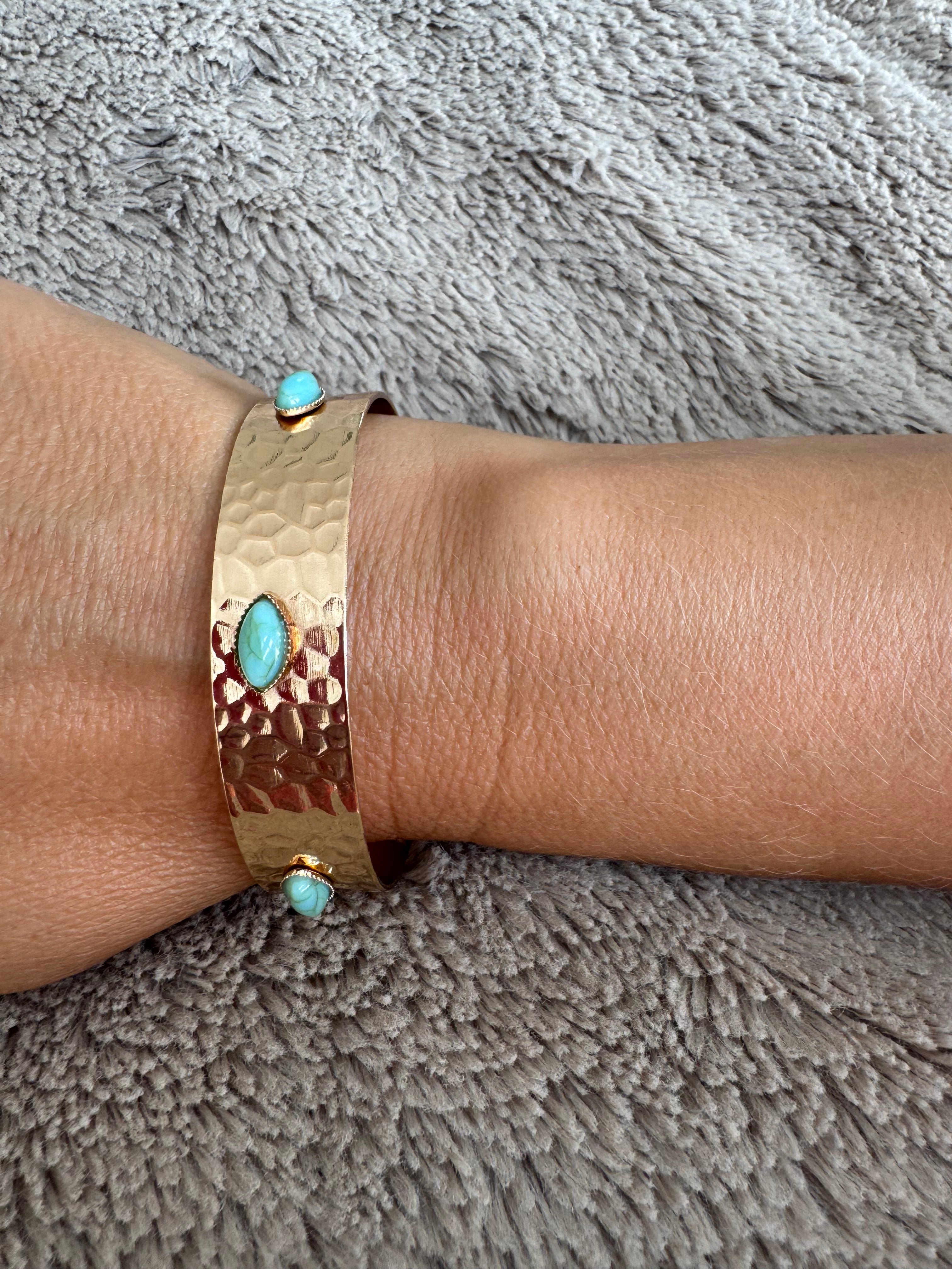 hammered gold-tone cuff bracelet