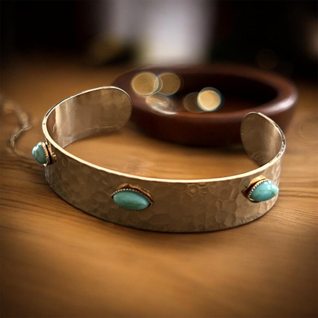 hammered gold-tone cuff bracelet