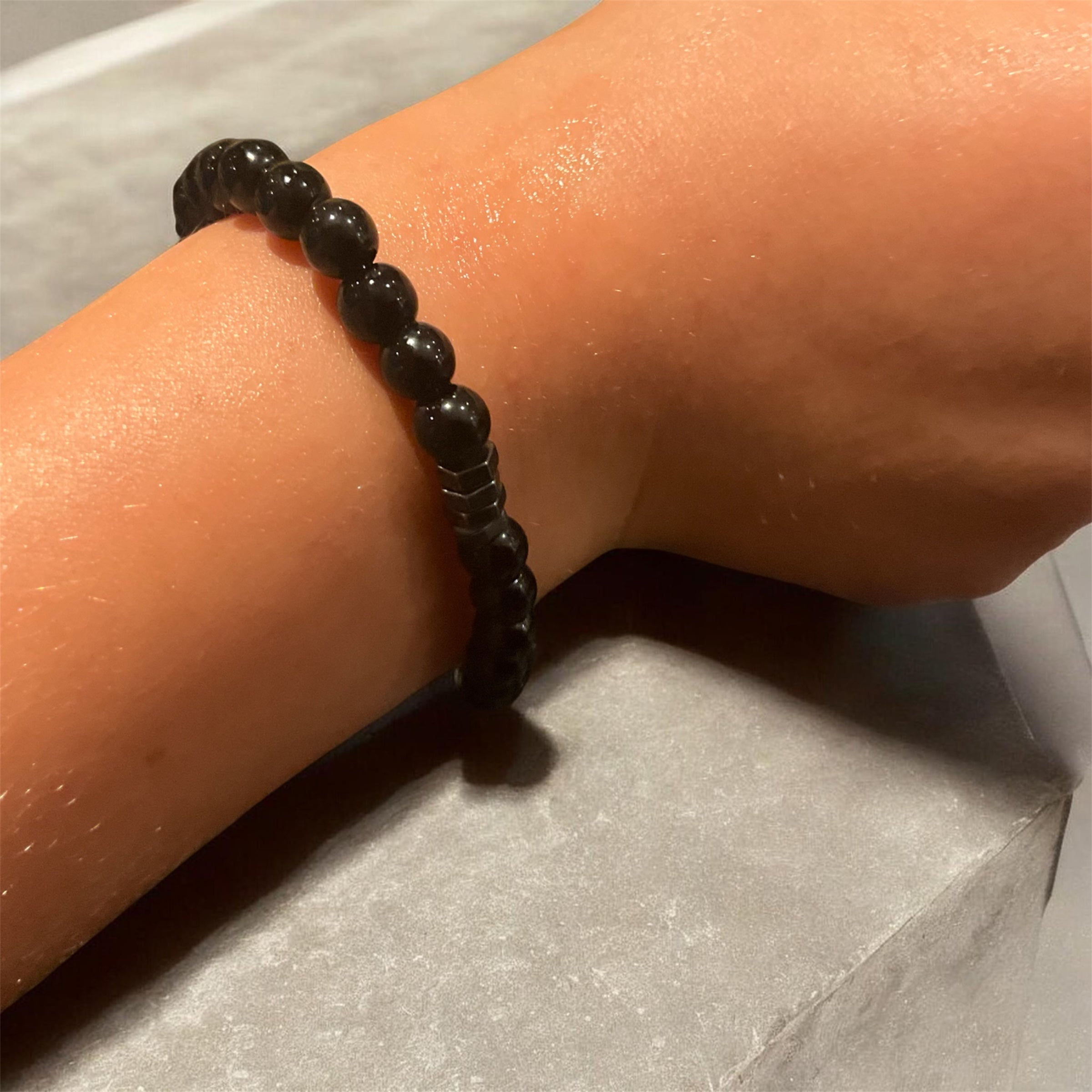 unisex beaded stretch bracelet