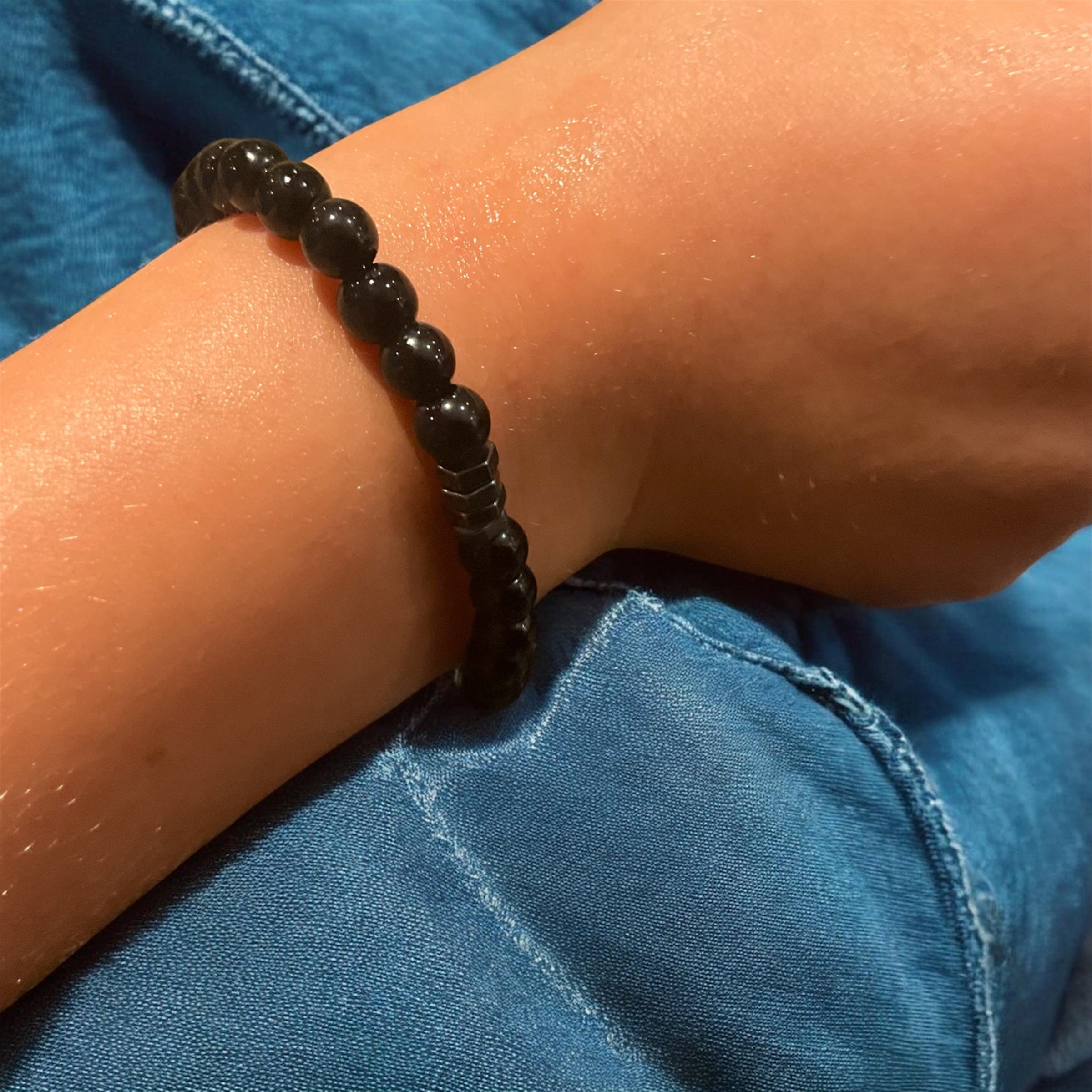 unisex beaded stretch bracelet